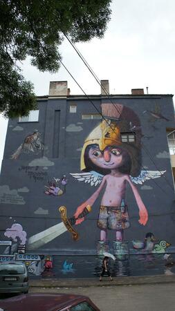 16-метров графит на Илия Бешков блесна в Плевен - СНИМКИ